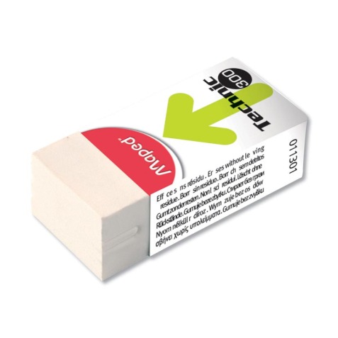 Maped gum Technic 300 in kartonnen beschermetui en verpakt onder cellofaan, doos van 36 stuks