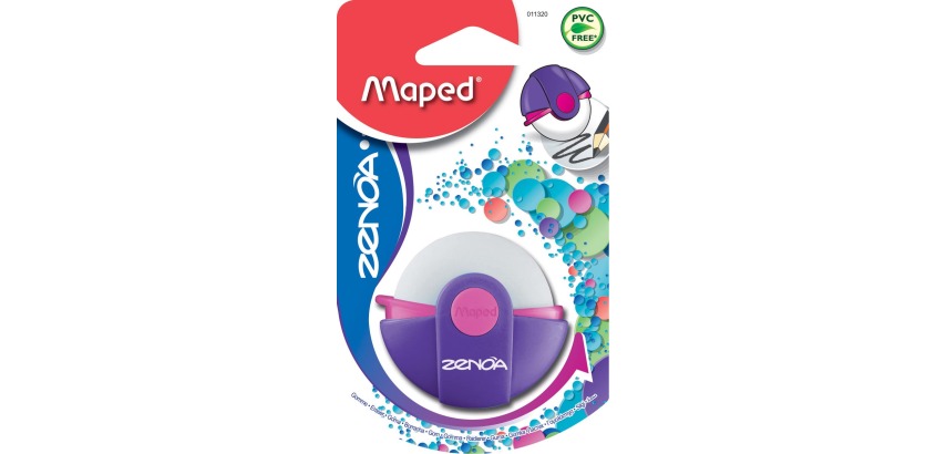 Maped gomme Zenoa, couleurs assorties, blister de 1 pièce