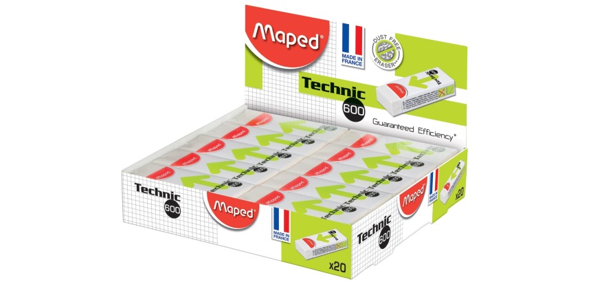 Maped Technic 600 eraser, white, box of 20 pieces