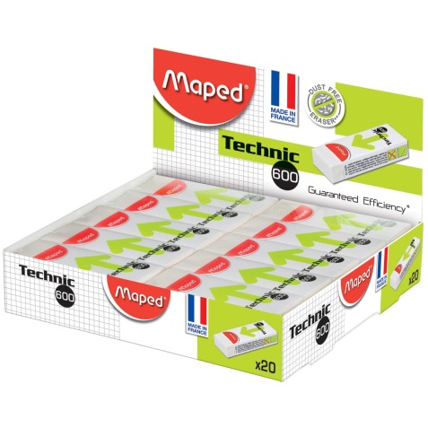 Maped gomme Technic 600 boîte de 20 pièces