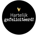 KP étiquette "Hartelijk gefeliciteerd", diamètre 40 mm, rouleau de 250 pièces