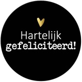 KP étiquette "Hartelijk gefeliciteerd", diamètre 40 mm, rouleau de 250 pièces