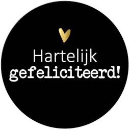 KP etiket "Hartelijk gefeliciteerd", diameter 40 mm, rol van 250 stuks