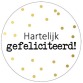 KP étiquette "Hartelijk gefeliciteerd+points", diamètre 40 mm, rouleau de 250 pièces