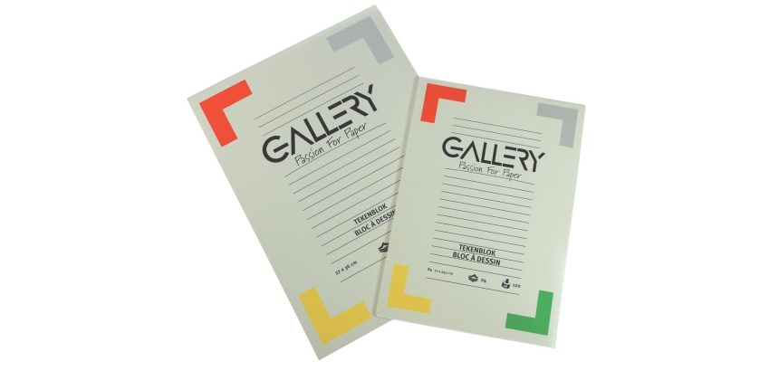 Gallery papier à dessin, 120 g, ft 27 x 36 cm, papier sans bois, bloc de 24 feuilles