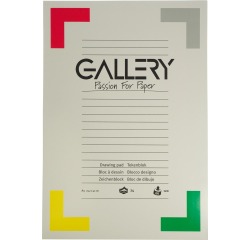 Gallery tekenpapier, 120 g, ft 29,7 x 42 cm, A3, houtvrij papier, blok van 24 vel