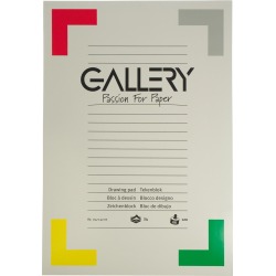 Gallery papier à dessin, 120 g, ft 29,7 x 42 cm, A3, papier sans bois, bloc de 24 feuilles