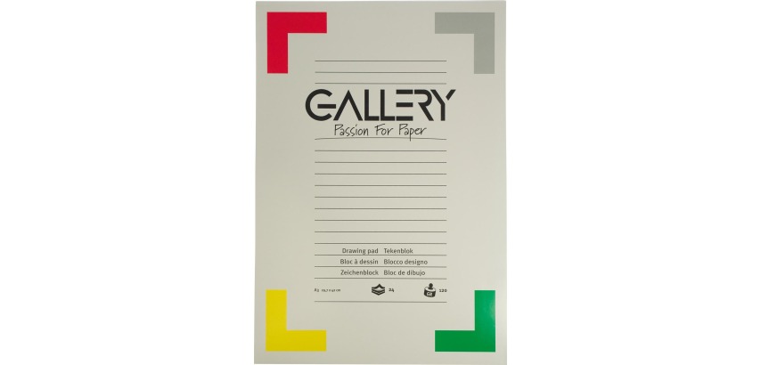 Drawing paper pad, 120 g, 29.7 x 42 cm, A3, wood-free paper, pad of 24 sheets