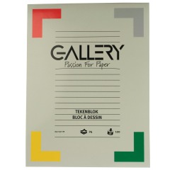 Gallery tekenpapier, 120 g, ft 24 x 32 cm, houtvrij papier, blok van 24 vel