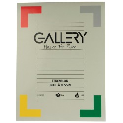 Gallery tekenpapier, 120 g, ft 24 x 32 cm, houtvrij papier, blok van 24 vel