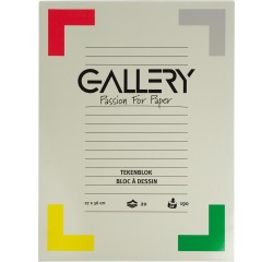 Gallery tekenpapier, 190 g, ft 27 x 36 cm, extra zwaar houtvrij papier, blok van 20 vel