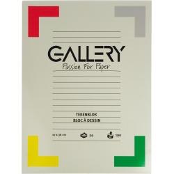 Gallery papier à dessin, 190 g, ft 27 x 36 cm, papier sans bois, bloc de 20 feuilles