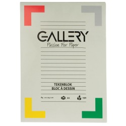 Gallery tekenpapier, 190 g, ft 21 x 29,7 cm, A4, extra zwaar houtvrij papier, blok van 20 vel