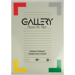 Gallery Steinbach tekenpapier, 200 g, ft 29,7 x 42 cm, A3, gekorreld, blok van 20 vel