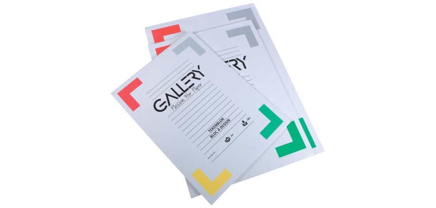 Gallery drawing paper, 190 g, size 24 x 32 cm, wood-free paper, pad of 20 sheets