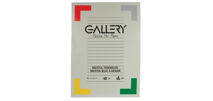Gallery Bristol papier à dessin, 200 g, ft 21 x 29,7 cm , A4, bloc de 20 feuilles