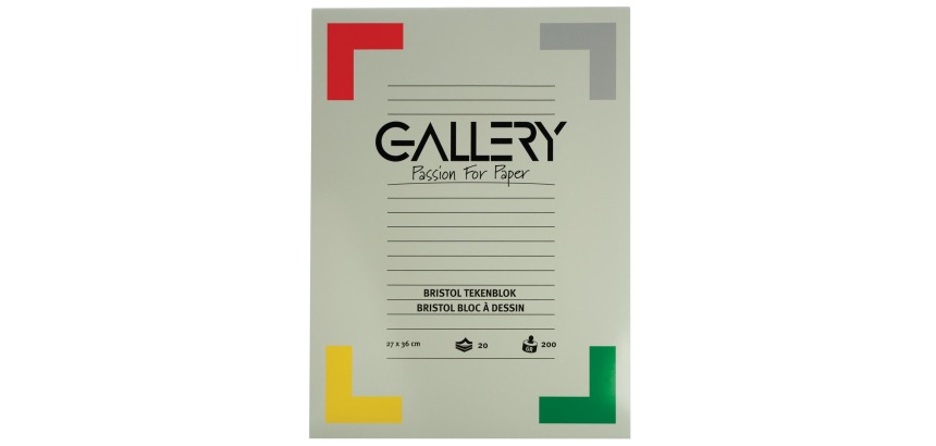 Gallery Bristol drawing paper, 200 g, 27 x 36 cm, pad of 20 sheets