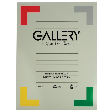 Gallery Bristol tekenblok ft 27 x 36 cm, 200 g/m², blok van 20 vel