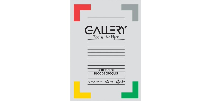 Gallery carnet de croquis, 180 g/m², ft A5, 50 feuilles