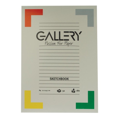 Gallery schetsblok, ft 21 x 29,7 cm (A4), 180  g/m², blok van 50 vel