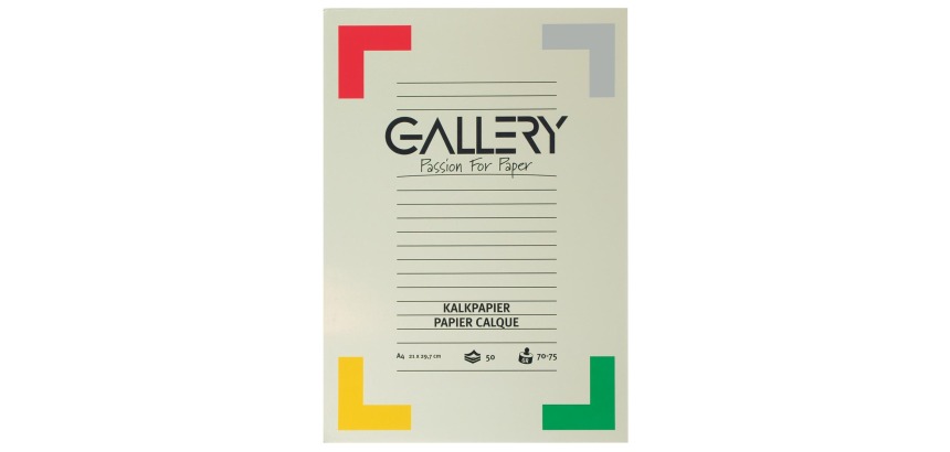 Galerie Transparentpapier, Format 21 x 29,7 cm (A4), Block mit 50 Blättern