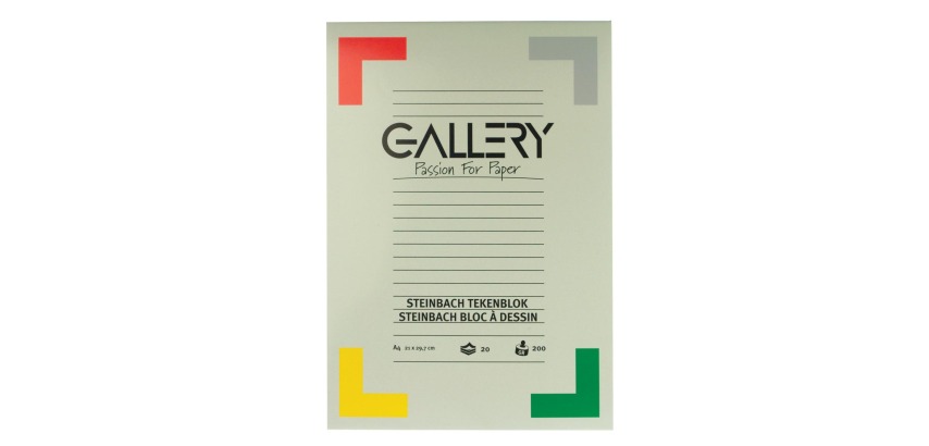 Gallery Steinbach drawing paper, 200 g, size 21 x 29.7 cm, A4, textured, pad of 20 sheets