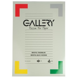 Gallery Bristol papier à dessin, 200 g, ft 29,7 x 42 cm, A3, bloc de 20 feuilles