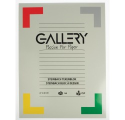 Gallery Steinbach tekenpapier, 250 g, ft 27 x 36 cm, gekorreld, blok van 20 vel