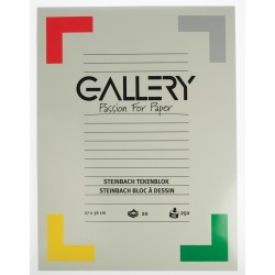 Gallery Steinbach tekenpapier, 250 g, ft 27 x 36 cm, gekorreld, blok van 20 vel