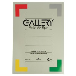 Gallery Steinbach papier à dessin, 250 g, ft 29,7 x 42 cm, A3, grainé, bloc de 20 feuilles