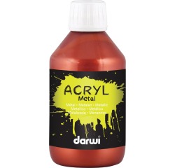 Darwi acrylic paint Metal effect, 250 ml bottle, leather