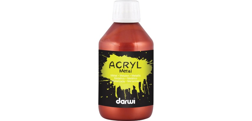 Darwi Acrylfarbe Metalleffekt, Flasche 250 ml, Leder