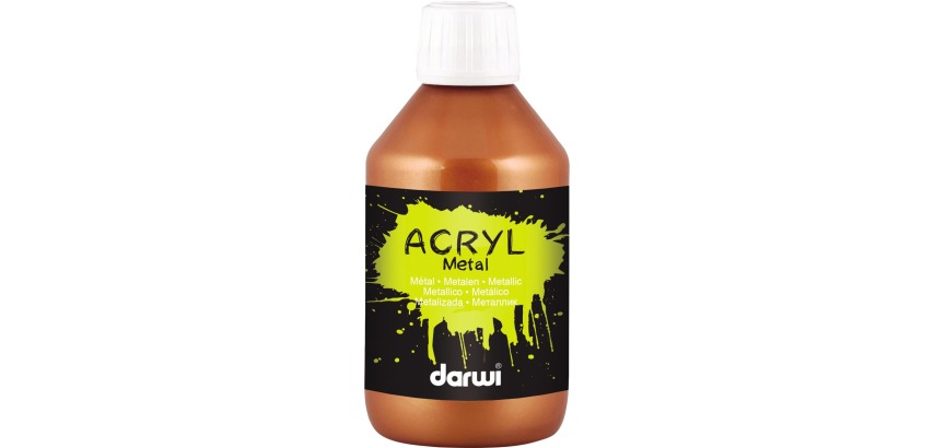 Darwi Acrylfarbe Metalleffekt, Flasche 250 ml, Bronze