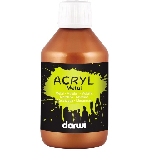 Darwi peinture acrylique Metal effect, flacon de 250 ml, bronze