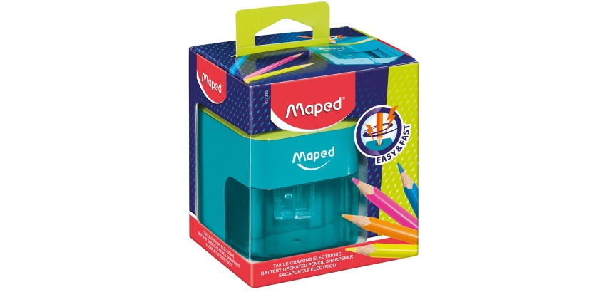 Maped Elektrischer Anspitzer mit Batterien, in Spenderbox