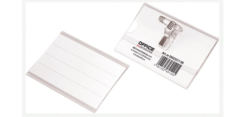 OFFICE products badge met combiklem, 90 x 57 mm