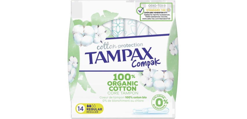 Tampax Cotton Regular Tampons, Packung mit 14 Stück