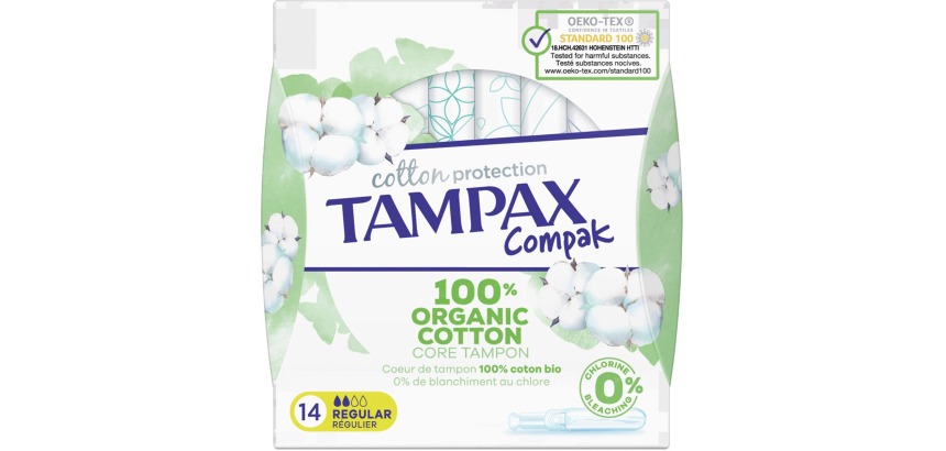 Tampax Cotton Regular tampons, paquet de 14 pièces