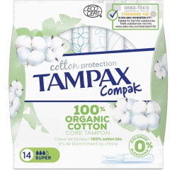 Tampax Cotton Super tampons, pack of 14 pieces