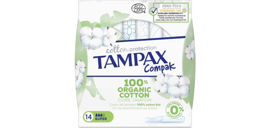 Tampax Cotton Super tampons, pack of 14 pieces