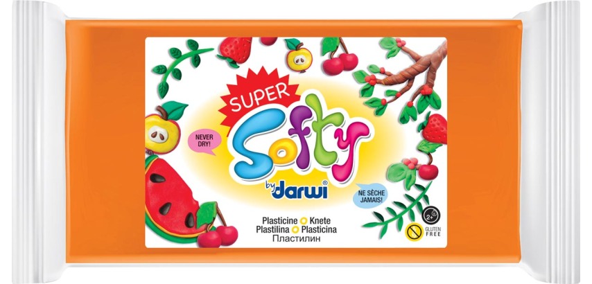 Darwi pâte à modeler Super Softy 350 g, orange