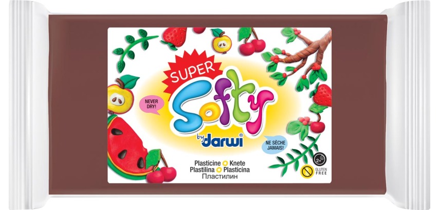 Darwi pâte à modeler Super Softy 350 g, brun