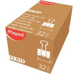 Maped clip foldback 32 mm, noir, boîte de 12 pièces