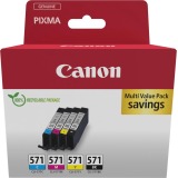 Canon cartouche d'encre CLI-571, 345 pages, OEM 0386C009, 4 couleurs