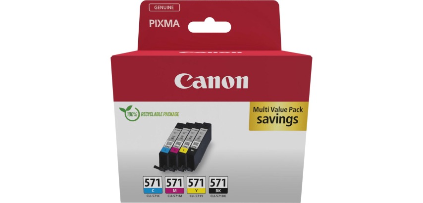 Canon cartouche d'encre CLI-571, 345 pages, OEM 0386C009, 4 couleurs