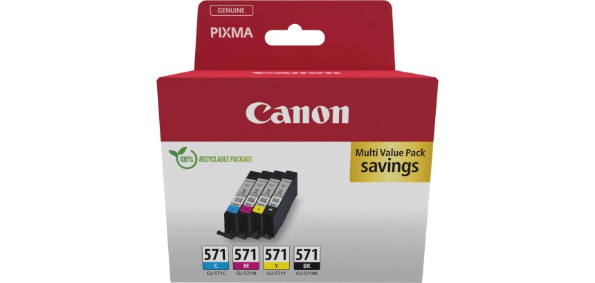 Canon CLI-571 ink cartridge, 345 pages, OEM 0386C009, 4 colors