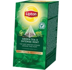 Lipton Tee Exklusive Auswahl, Grüner Tee Minze, Schachtel mit 25 Beuteln