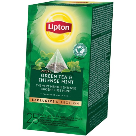 Lipton thé Exclusive selection, thé vert menthe, boîte de 25 sachets