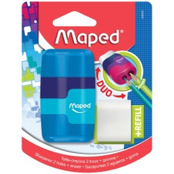 Maped taille-crayon + gomme Connect Soft Touch, sur blister