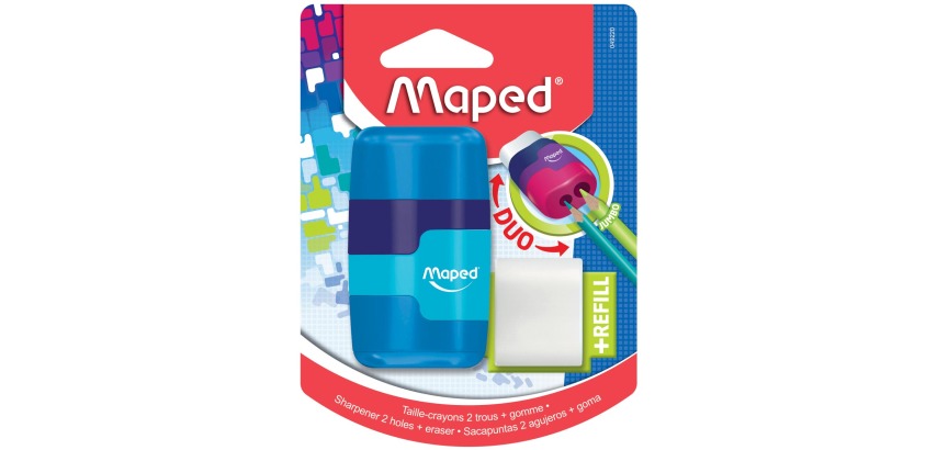 Maped pencil sharpener + eraser Connect Soft Touch, on blister
